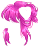 Electric Pink Messy Bun Wig