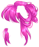 Electric Pink Messy Bun Wig