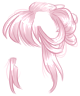 Pastel Pink Messy Bun Wig